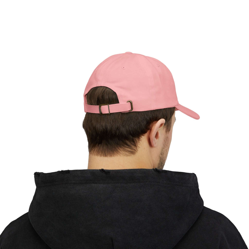 Back view of the black Classic Cap by TeamSharkcage, showing adjustable strap with secure metal buckle for a custom fit.